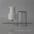 24410 White Plastic Cream Pump with Clear Overcap